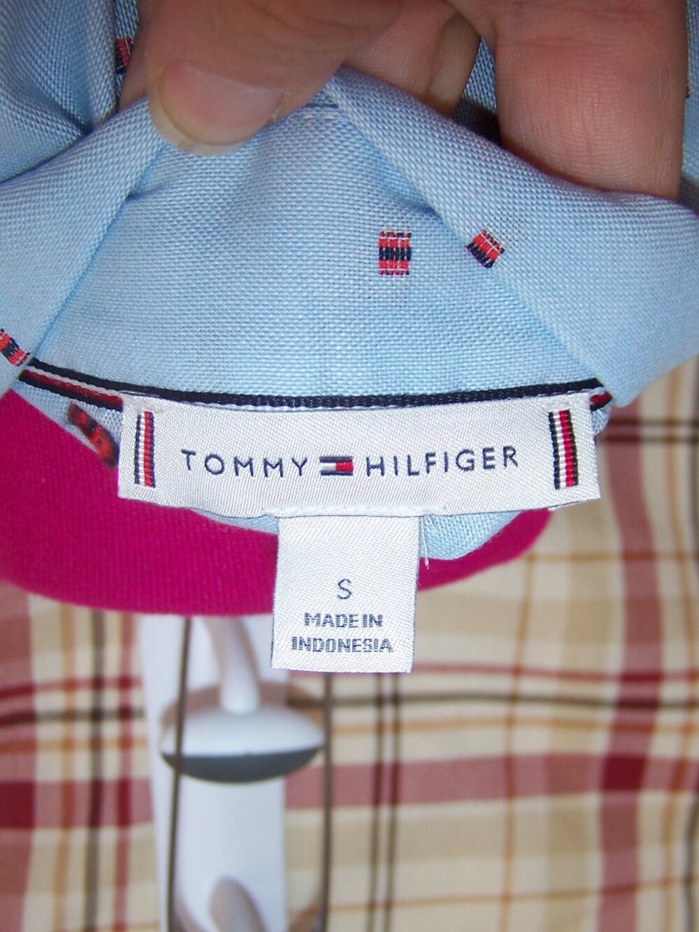 Tommy Hilfiger Women's Cotton Monogram Logo-Print Tab Shirt Sz S - Picture 7 of 7